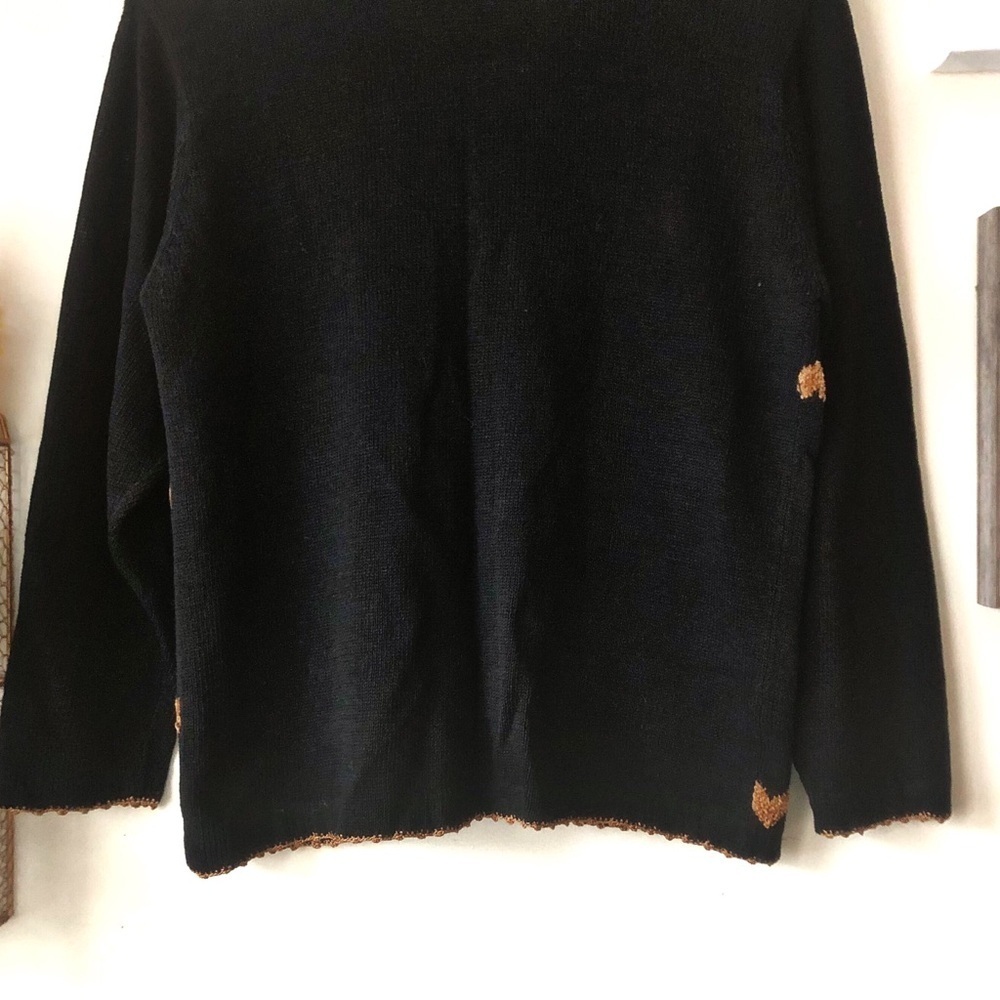 Vintage 90s Victoria Harbour Cat Cardigan Whimsigoth Cottagecore Soft Knit Sz M - Picture 5 of 13